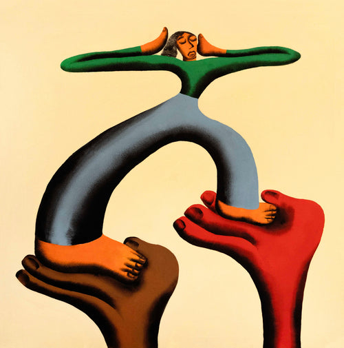 Dessin d'un personnage qui marche sur deux mains